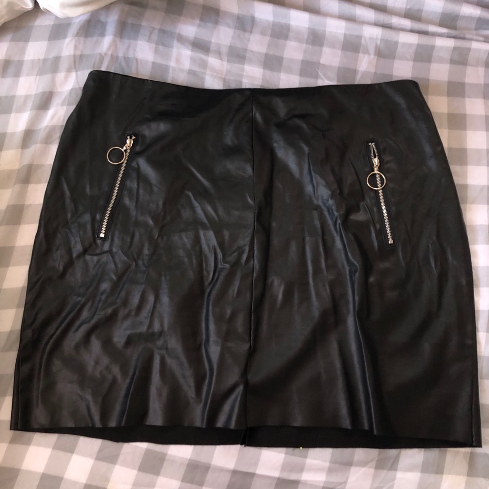 Leather mini skirt